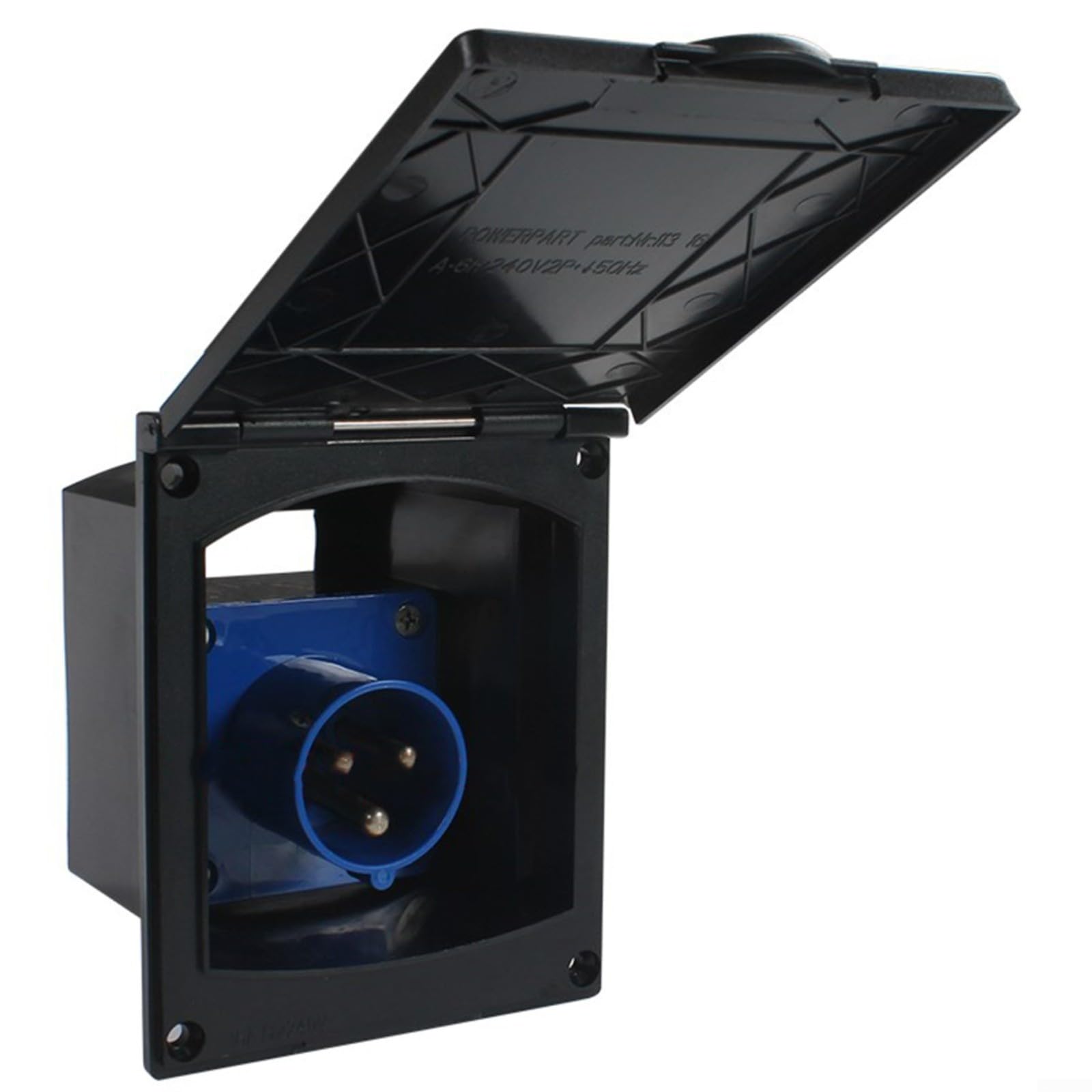 Enchufe de alimentación para caravana RV Camper IP44 impermeable caja de enchufe externo 220V-250V 16A toma de corriente con cubierta protectora para caravana, remolque, casa móvil, instalación al