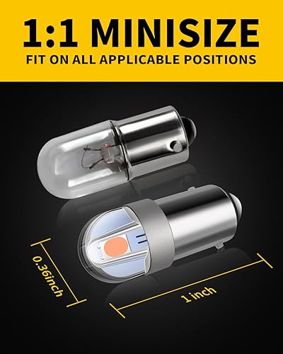 Miniatura 2 de BA9S BA9 1895 1891 53 57 47830 64111 3893 Bombilla LED morado, superbrillante Canbus libre de errores, 12 voltios de repuesto para lámpara interior