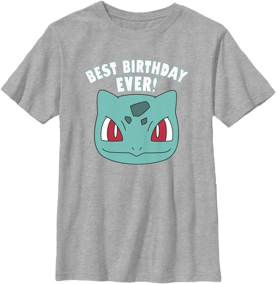 Pokemon Unisex-Child Pokemon Bulbasaur Best Bday Boys Short Sleeve Tee Shirt