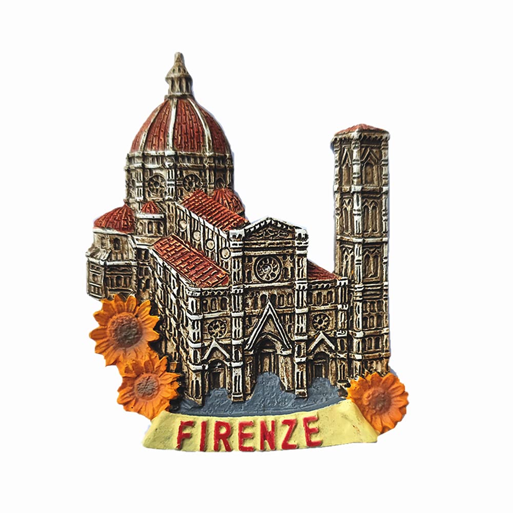 Calamita 3D Firenze In Resina – Souvenir Fatto A Mano Per Frigorifero, Idea Regalo Italia, Dimensioni 5,5 X 7 Cm