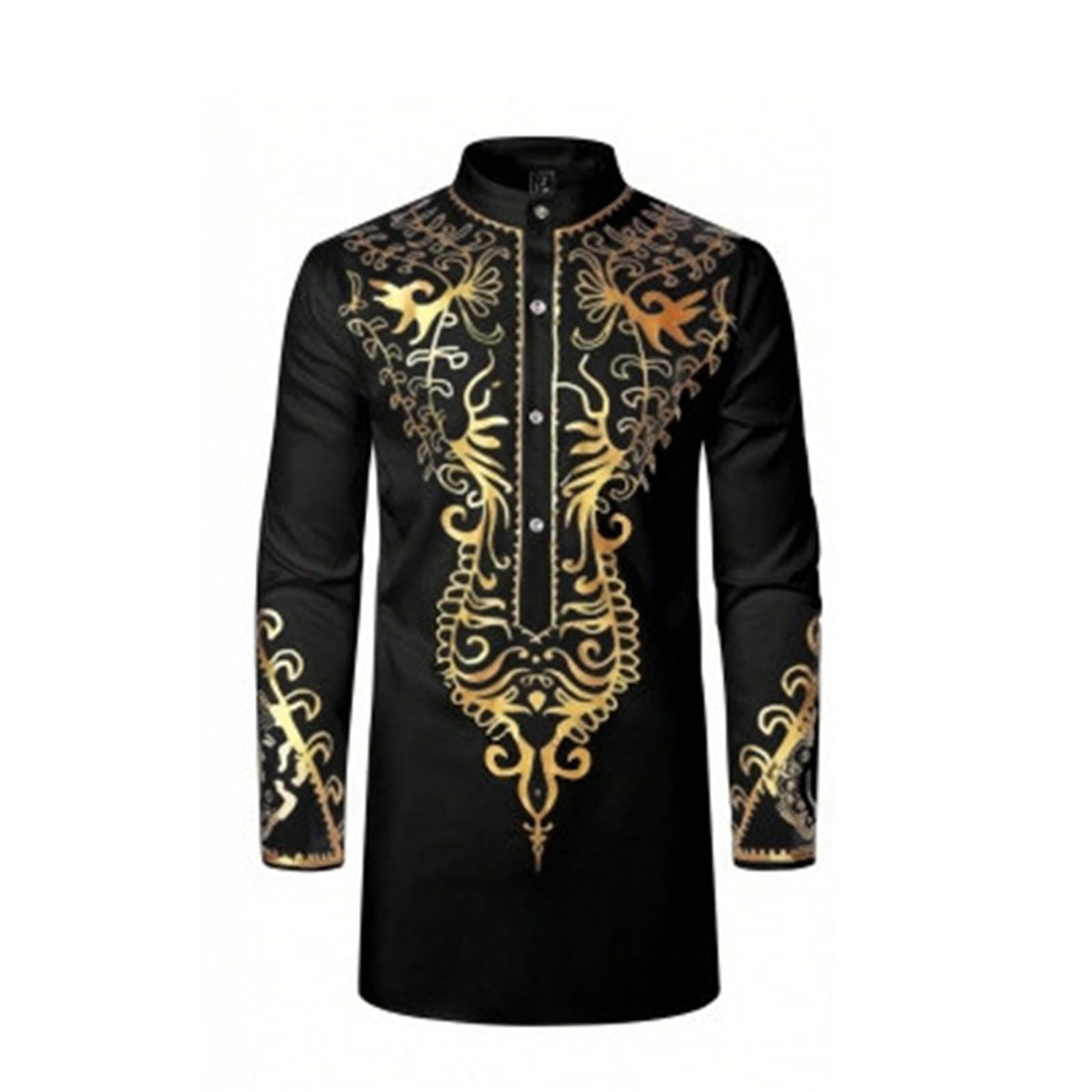Tenue Africaine Homme Dashiki Manches Longues + Pantalon - Ensemble 2 Pièces Traditionnel Caftan