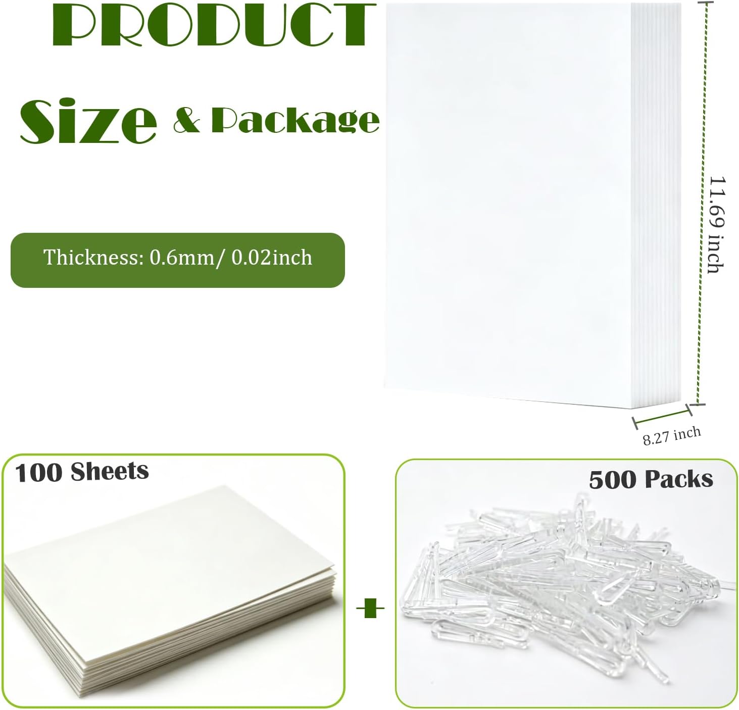 100 PCS 8.27 x 11.69 Inch Fabric Backing Board, Fabric Organizer Boards with Plastic Alligator Clips for Folding and Storing Cloth Straight Quickly Find Cloth Straight, White