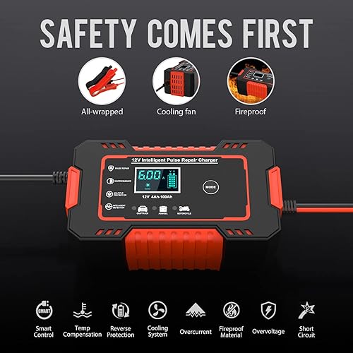 Miniatura 9 de NEXPEAK Cargador de batería de 10 amperios y 6 amperios para baterías de plomo-ácido de 12 V24 V