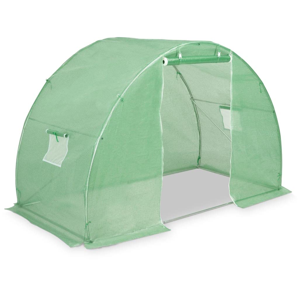 Serra da 4,5 m², 300 x 150 x 200 cm, con robusto telaio in acciaio, 2 finestre di ventilazione, porta, copertura resistente alle intemperie, ideale per giardino, piante, verdure, erbe, fiori