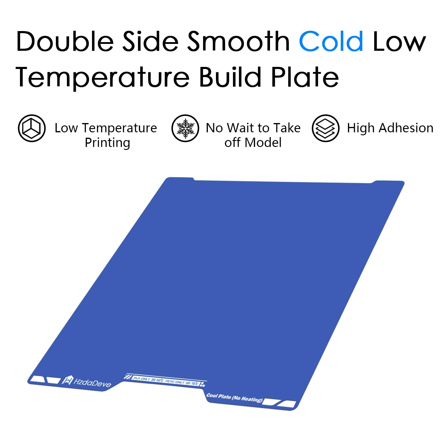 HzdaDeve Plaque de refroidissement améliorée pour H2C Combo basse température 335 x 346,5 mm Plaque lisse double face PEI pour imprimante 3D Bambou Lab (pas de chauffage/pas de colle)