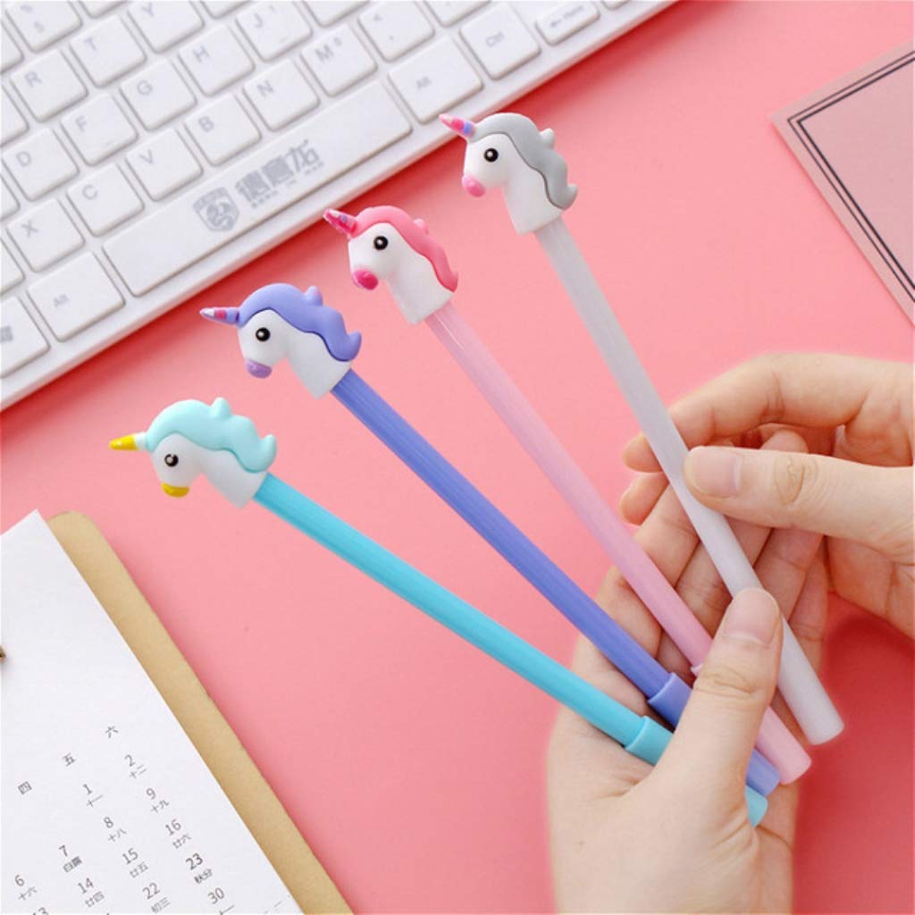 Lot De 4 Stylos à Bille Licorne - Fournitures Scolaires Cadeau Anniversaire - Neuf
