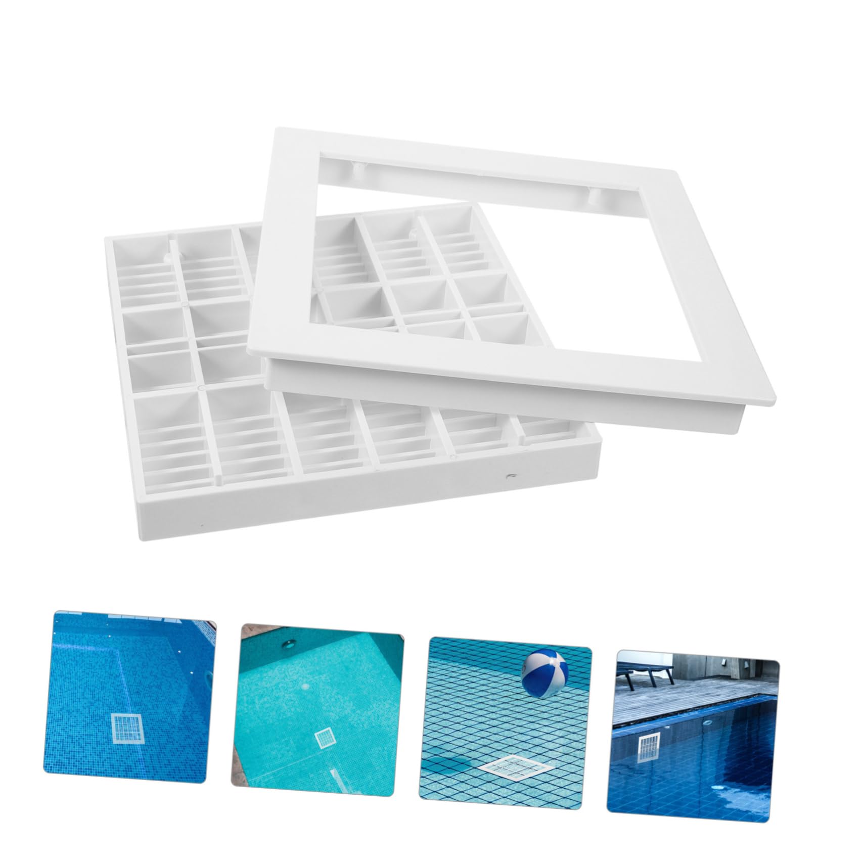 Tapa de Drenaje Cuadrada y Alta Fiabilidad para Piscina de Plástico Blanco Circulación Óptima para Accesorios de Piscinas Desmontables