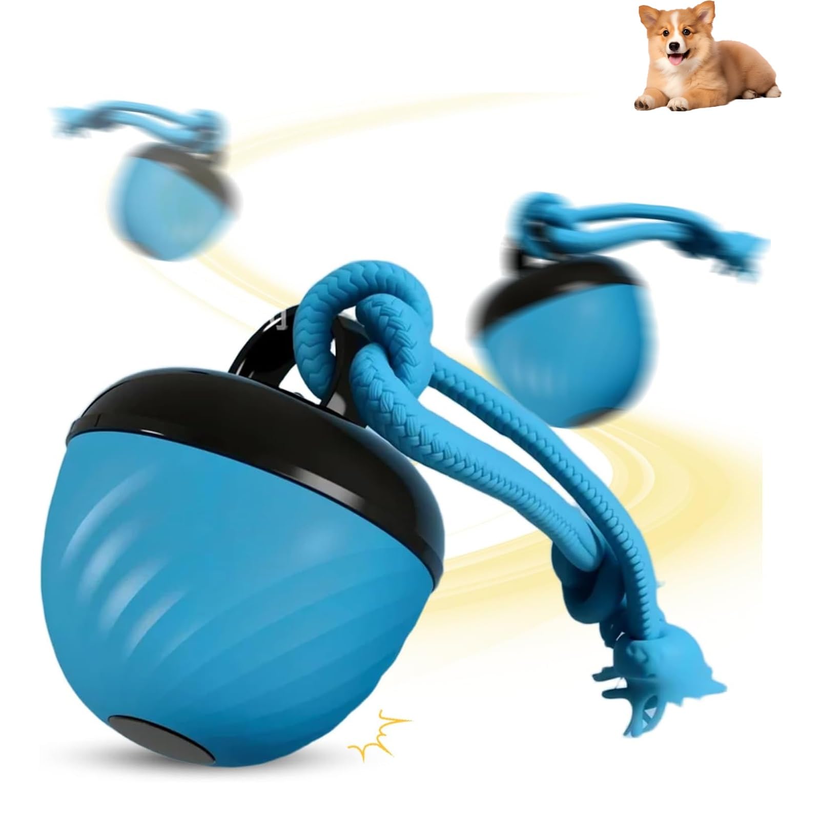 Interactive Dog Toys Ball, 2025 New Modes Moving Dog Ball with Touch Activated, USB Rechargeable Motion Activated Automatic Toys for Puppy Small Medium Dogs Birthday for Dogs(Blue,1 pcs)