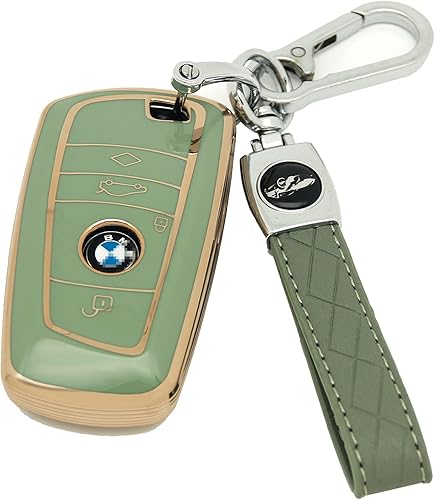 Compatible con funda para llavero BMW. La funda avanzada de TPU suave es compatible con accesorios BMW 1, 3, 4, 5, 6, 7 Series X3, X4, X5, X6, M5,