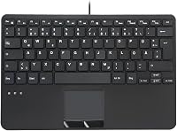 Perixx PERIBOARD-525 Mini USB Billentyűzet Beépített Touchpaddel - X-típusú Ollós Billentyűk - 2 USB Hub - Német Kiosztás - Windows 7/8/10/1 1