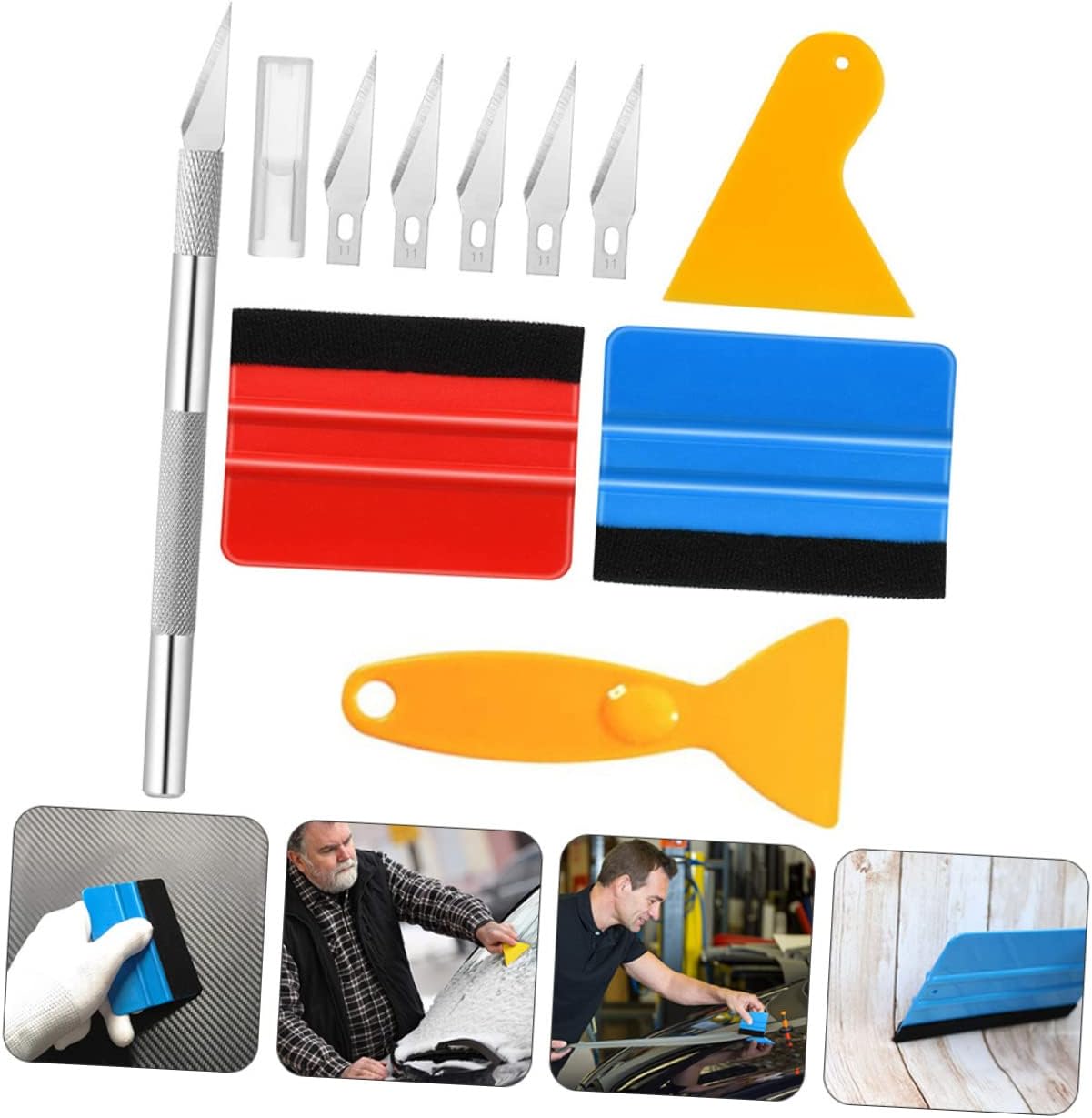 MAGICLULU 1set Vehicle Vinyl Wrap Tool Kit for Window Tint Film Installation Includes Squeegee Scraper and Car Wrapping Tools Materials Easy to Use