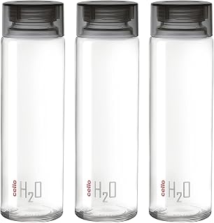 CELLO H2O Glass Fridge Water Bottle with Plastic Cap | Leak proof & break-proof | Wide mouth & Easy to Clean | Best Usage ... Price In India