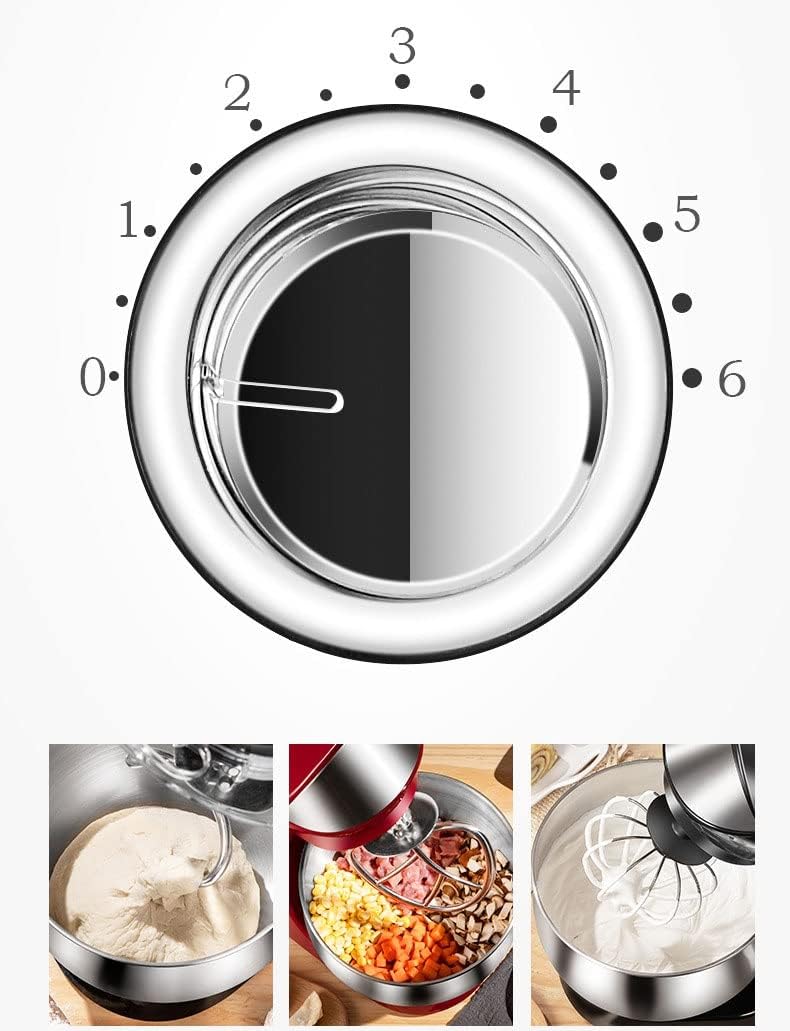 Electric Mixer for Everyday Use 6 Speed Stand Mixer with 3.5L Stainless Steel Mixing Bowl Dough Hooks Mixer Beaters for Frosting Meringues More (Color : Black)