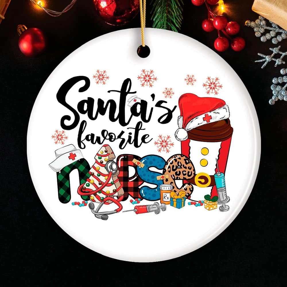 Santa’s Favorite Doctor Christmas Ornament, Appreciation Gift for Medical Worker and Phd image 5