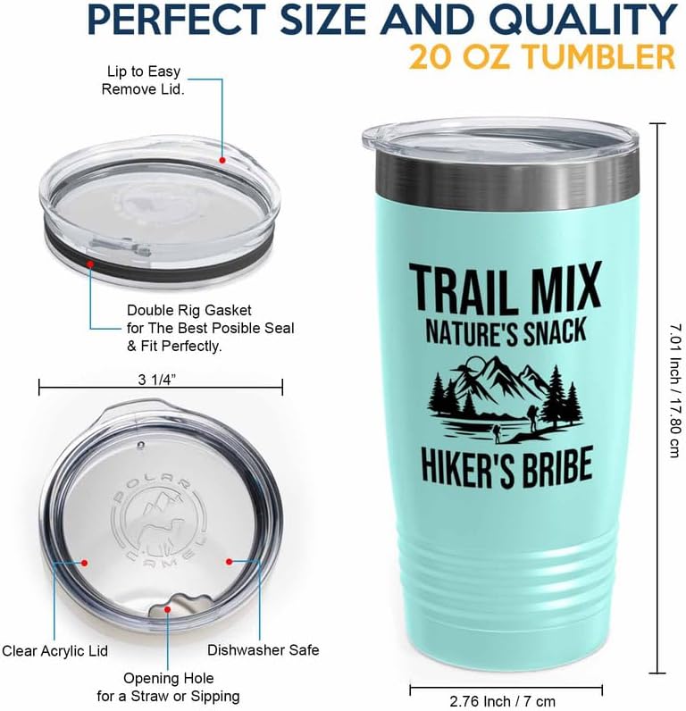 Hiking Teal Edition Viking Tumbler 20oz - Trail mix - Hiking Woods Adventure Explorer Travel Outdoor Camping image 5