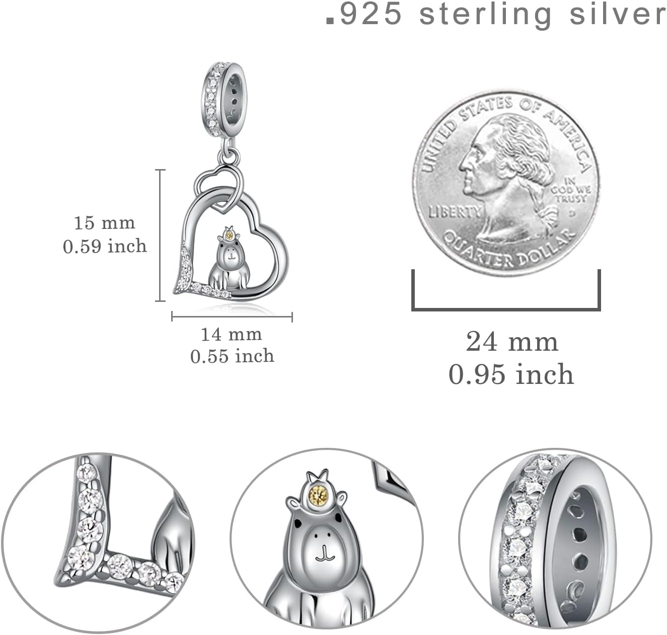 Highland Cow/Axolotl/Duck/Manatee/Dog Charm S925 Sterling Silver Animal Gift for Women Animals Jewerly Gift for Women