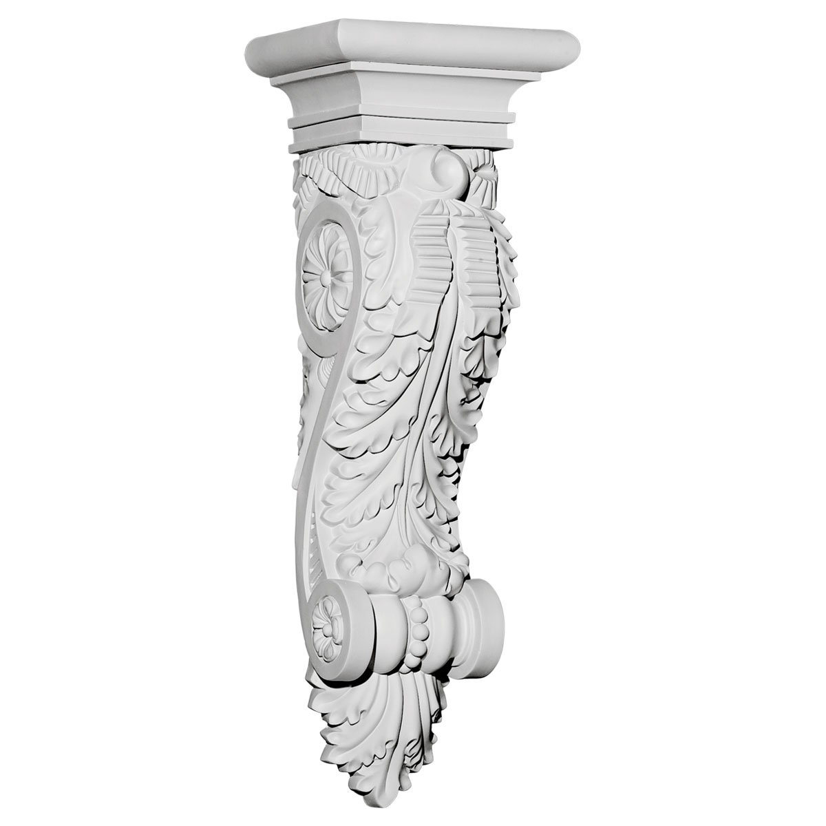 Corbel acanthe ruban Ekena en bois sculpté pour décoration classique