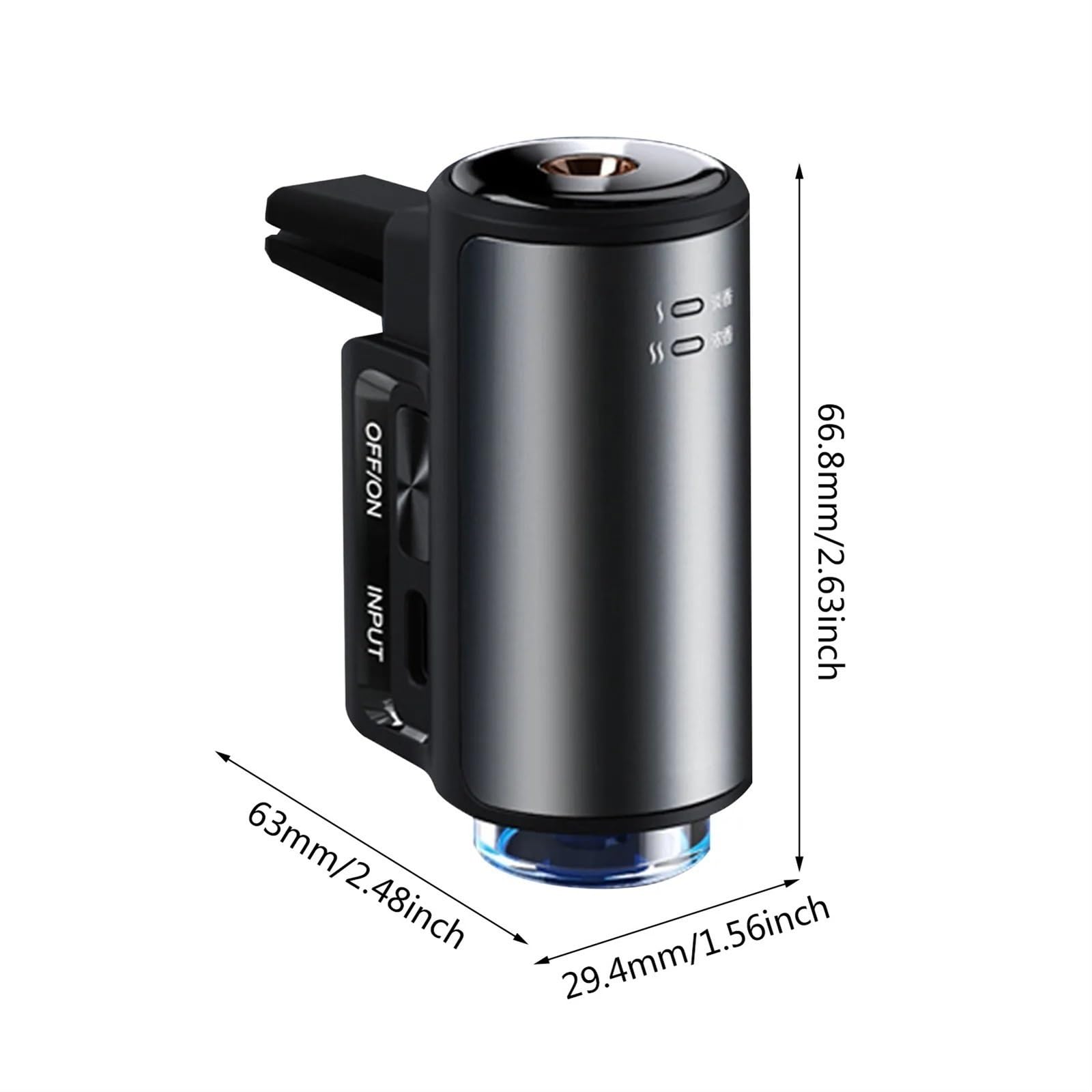 Samochodowy elektryczny dyfuzor powietrza Aroma nawiew samochodowy nawilżacz aromaterapia mgła olej z ziaren drewna automatyczny odświeżacz powietrza zapach perfum (Size : 1 set Blue)