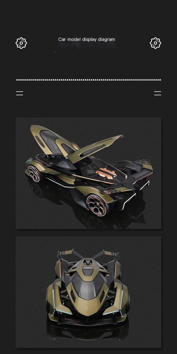 1:18 Motor Show Concept Car V12 Alloy Car Models Car Models(V12 Army Green)