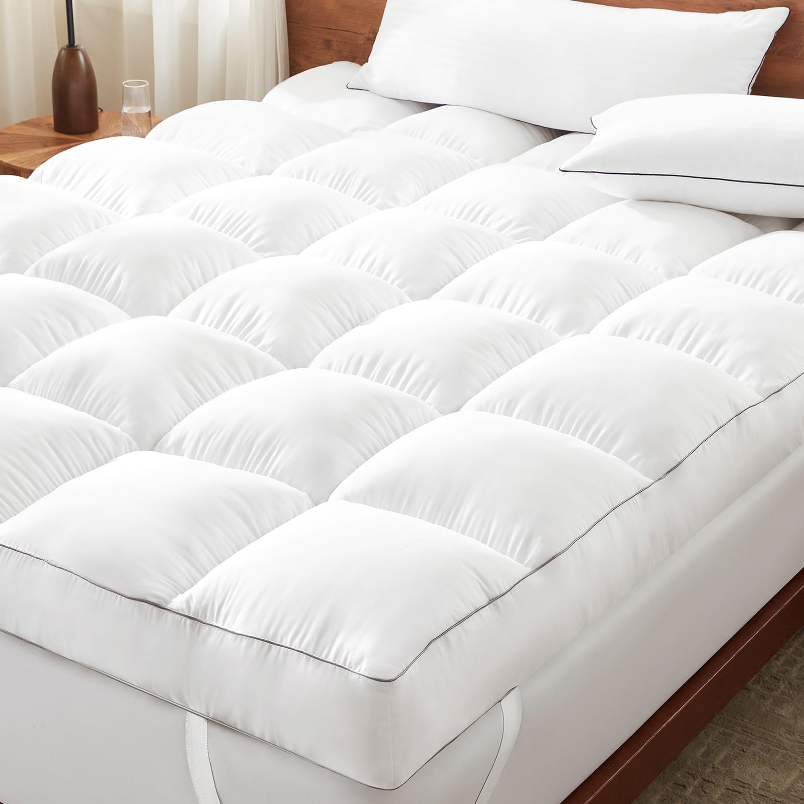 Decroom 5 Inch Memory Foam Mattress Topper King for Back Pain Relief Filled with Breathable Memory Foam Pillow