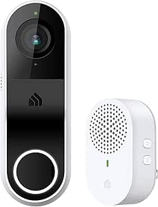 Kasa Smart Video Doorbell Camera Hardwired w/Chime, 2K Resolution, Always-on Power, Night Vision, 2-Way Audio, Real-Time Notification, Cloud & SD Card Storage, Works w/Alexa & Google Home (KD110) asin的图片