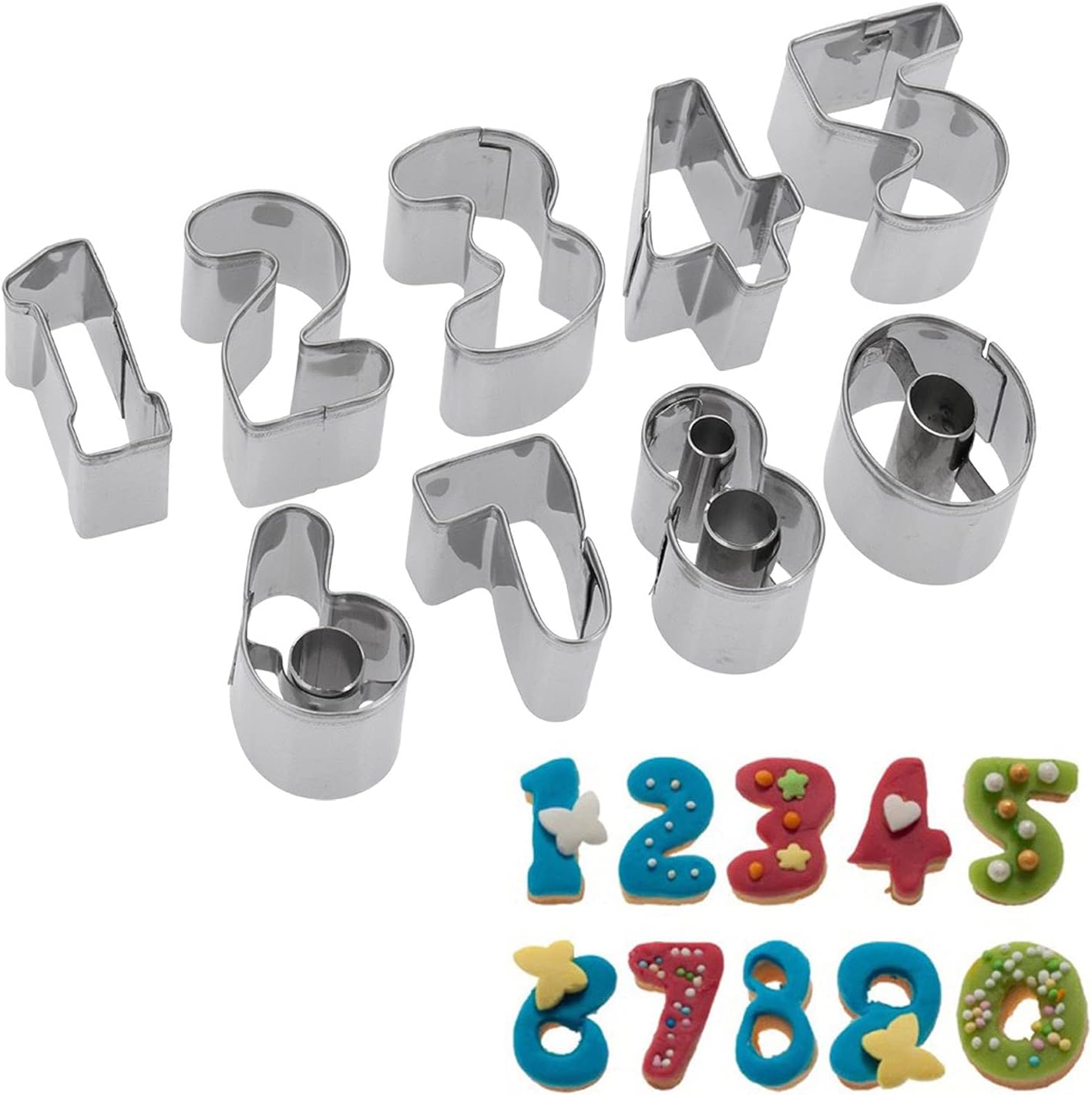 westmark Cookie Cutter Numbers 0-9, Professional, Stainless Steel