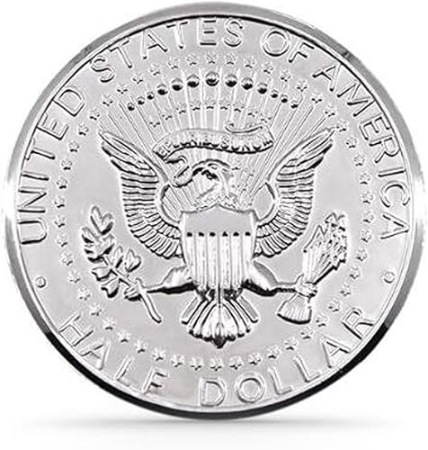 Miniatura 4 de AIMOFAMAG Moneda Jumbo Trick Réplica Mago Medio Dólar Mago Truco Accesorio de Magia (Plata)