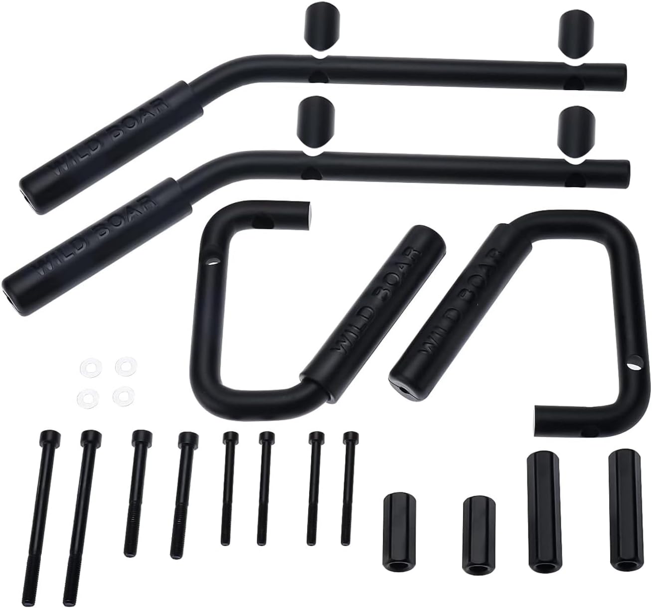 16pcs Front and Rear Grab Handles Kit Grab Bars Compatible for Jeep Wrangler JK 2DR/4DR 2007-2018（Black