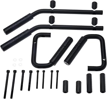 16pcs Front and Rear Grab Handles Kit Grab Bars Compatible for Jeep Wrangler JK 2DR/4DR 2007-2018Black