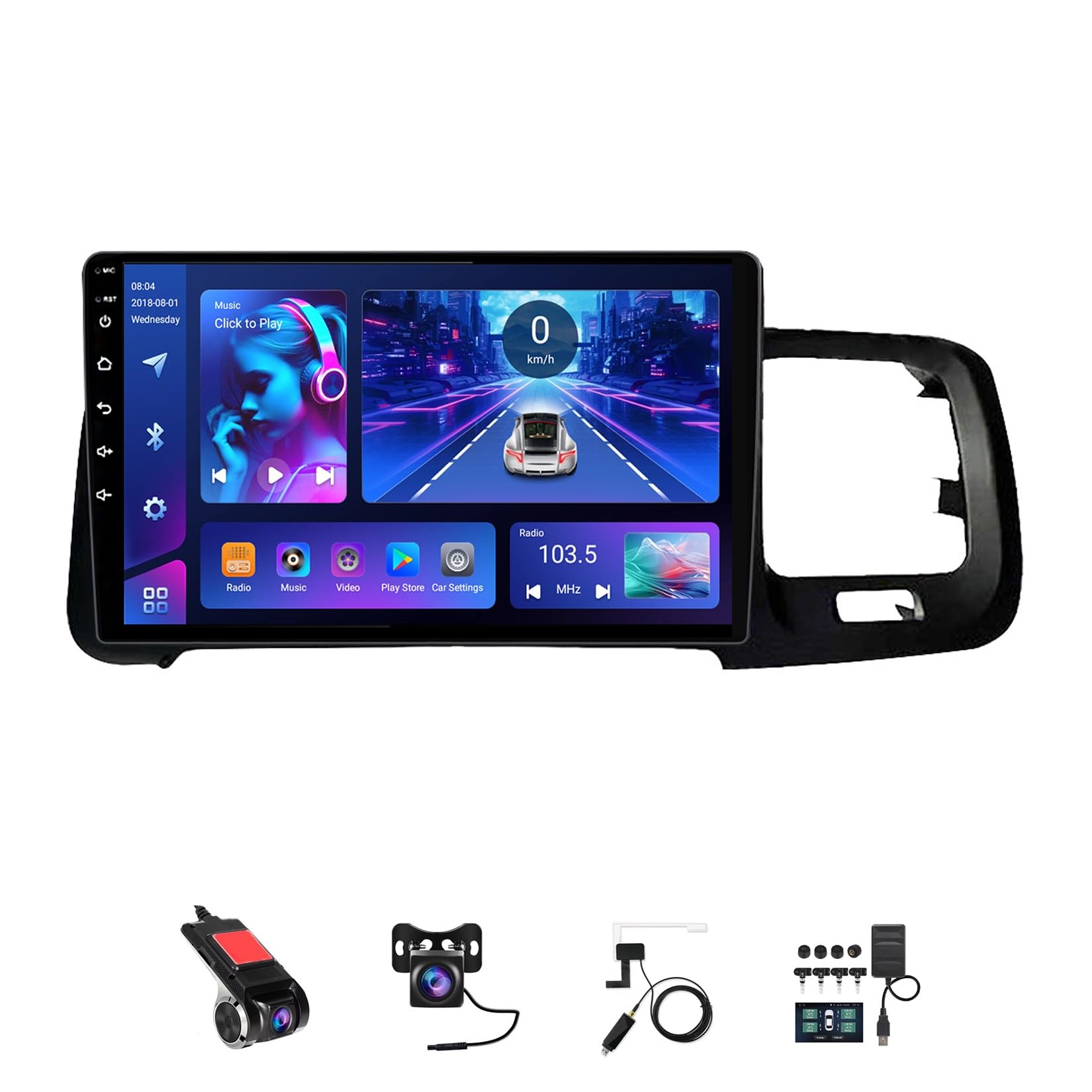 Autoradio Android 13 haute définition pour console Volvo S60 V60