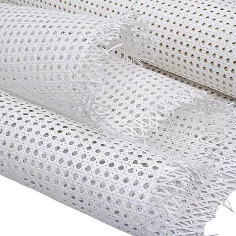Premium White PVC Rattan Cane Webbing Roll, Pre-Woven Synthetic Mesh Sheet for Chair, Cabinet, Basket, DIY Projects - Durable All-Weather Cane Mat, 48x24 Inch-image-41