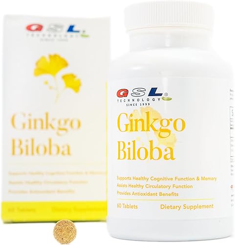 Miniatura 3 de GSL Technology Ginkgo Biloba  60 mg de extracto de Ginkgo Biloba 501 (equivalente a 3000 mg por tableta)  Fabricado en Estados Unidos (paquete de 2