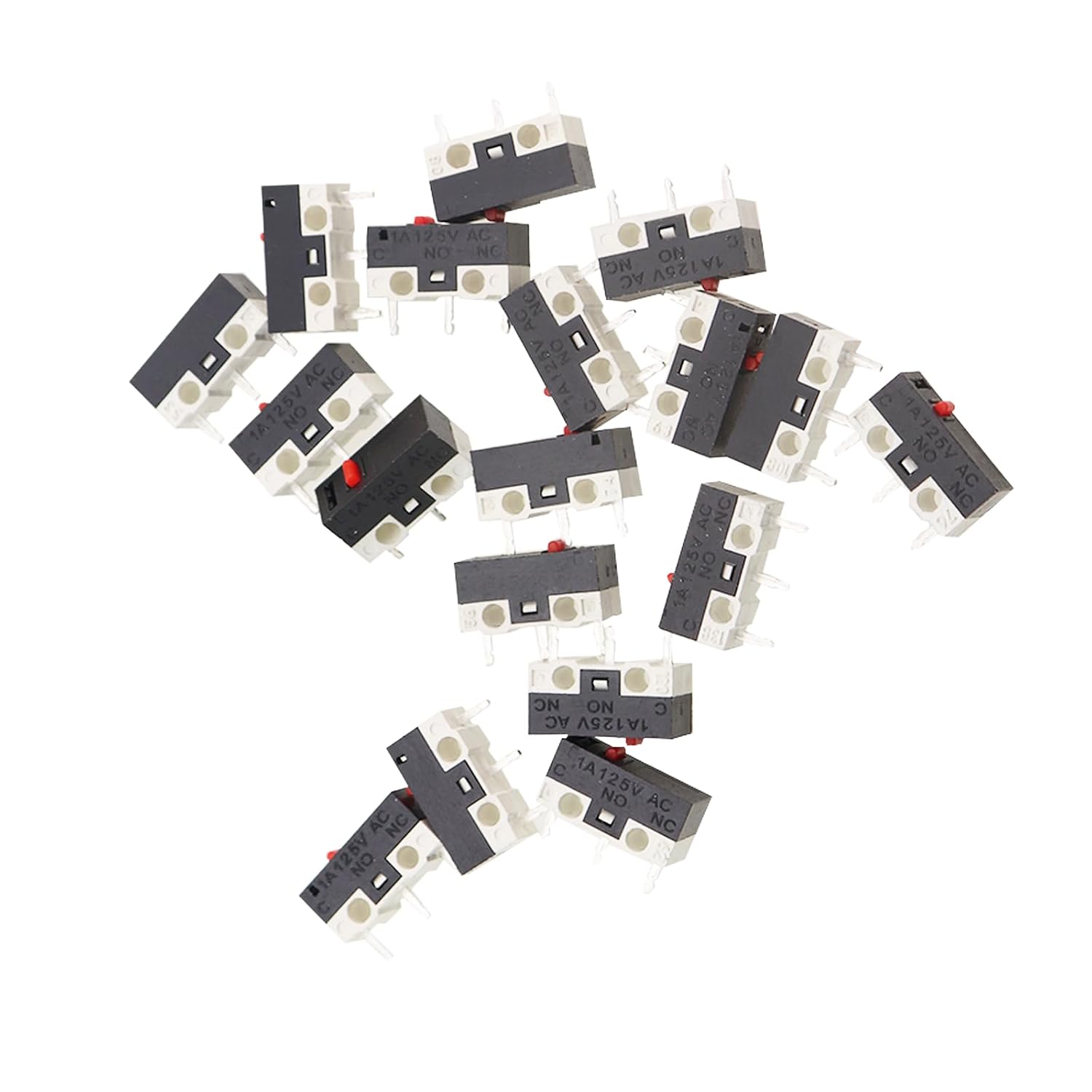 20PCS 1A 125V AC Rectangular Small Micro Switch Without Lever Momentary Action Type 3-Pin Tact Limit Switch Suitable for 3D Printers Mice Automotive Electronics