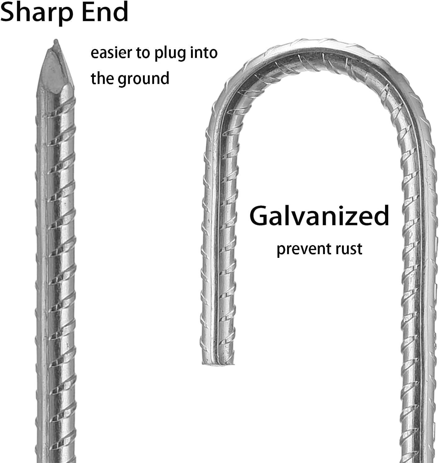 6 Pack Tent Pegs Metal Heavy Duty 12 Inch Galvanised Ground Rebar