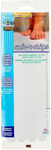 COMPAC HOME Select Safe-T-Strips, apliques funcionales de baño para bañeras y duchas, calcomanías de baño antideslizantes que mantienen a los niños