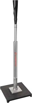 CHAMPRO Brute Spring-Loaded Batting Tee with Flexible Top and Weighted Base, Professional Grade Materials and Adjustable Height for Baseball and Softball,Silver