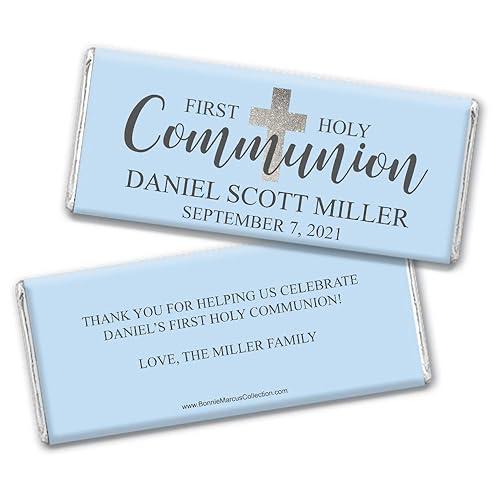 Miniatura 7 de Boy First Comunion Candy - Regalos de barra de chocolate personalizados (12 barras)