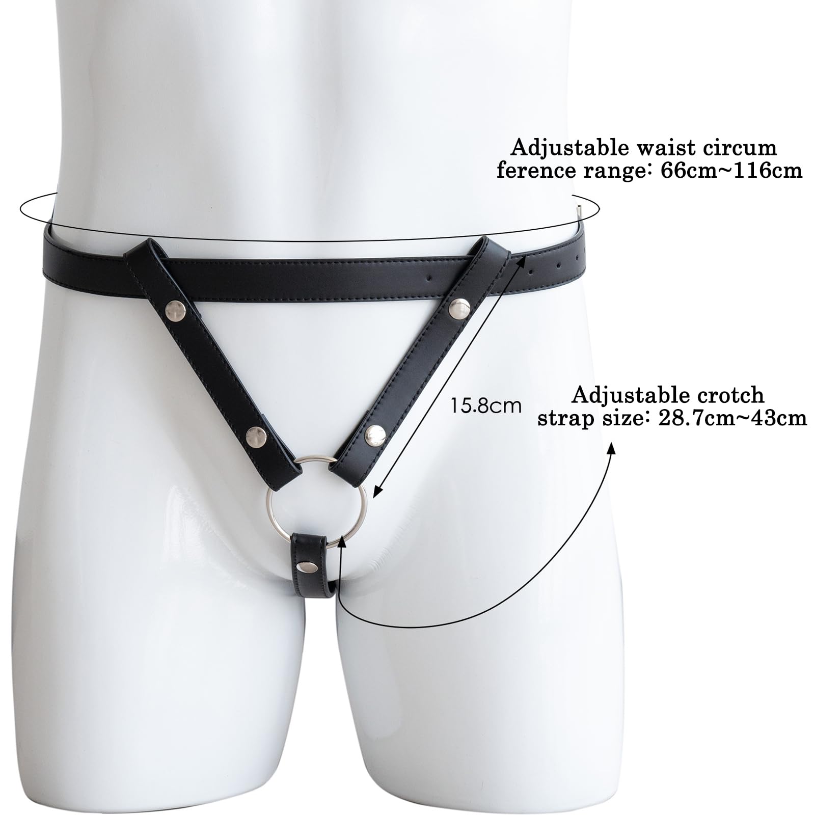 BDSMJOY Gabbia per pene Cintura ausiliaria fissa, Cintura di castità maschile, Cinghia per gabbia di castità, Cintura ausiliaria Gabbia per pene Cintura di castità Gabbia di castità
