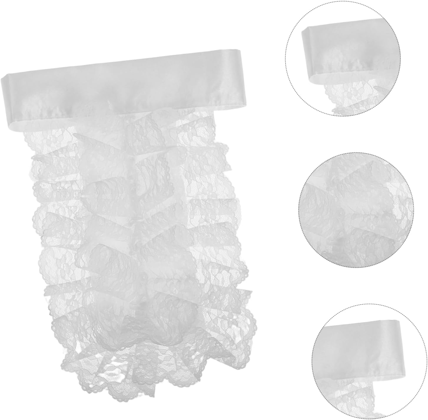 White Pleated Collar for Women, Detachable Polyester Neck Accessory