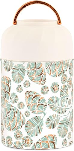 Xmas Teal Green Pine Kids Womens Lunch Insulated Jar with Spoon 17oz500ml Containers With Lids Stainless Steel Vacuum Keep Warm Thermo Container for