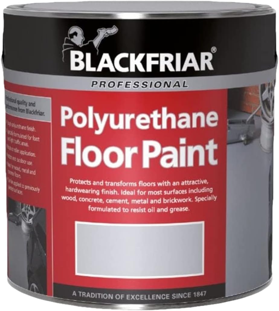 Blackfriar Polyurethane Floor Paint - Hard Wearing - Light Grey - 1 Litre