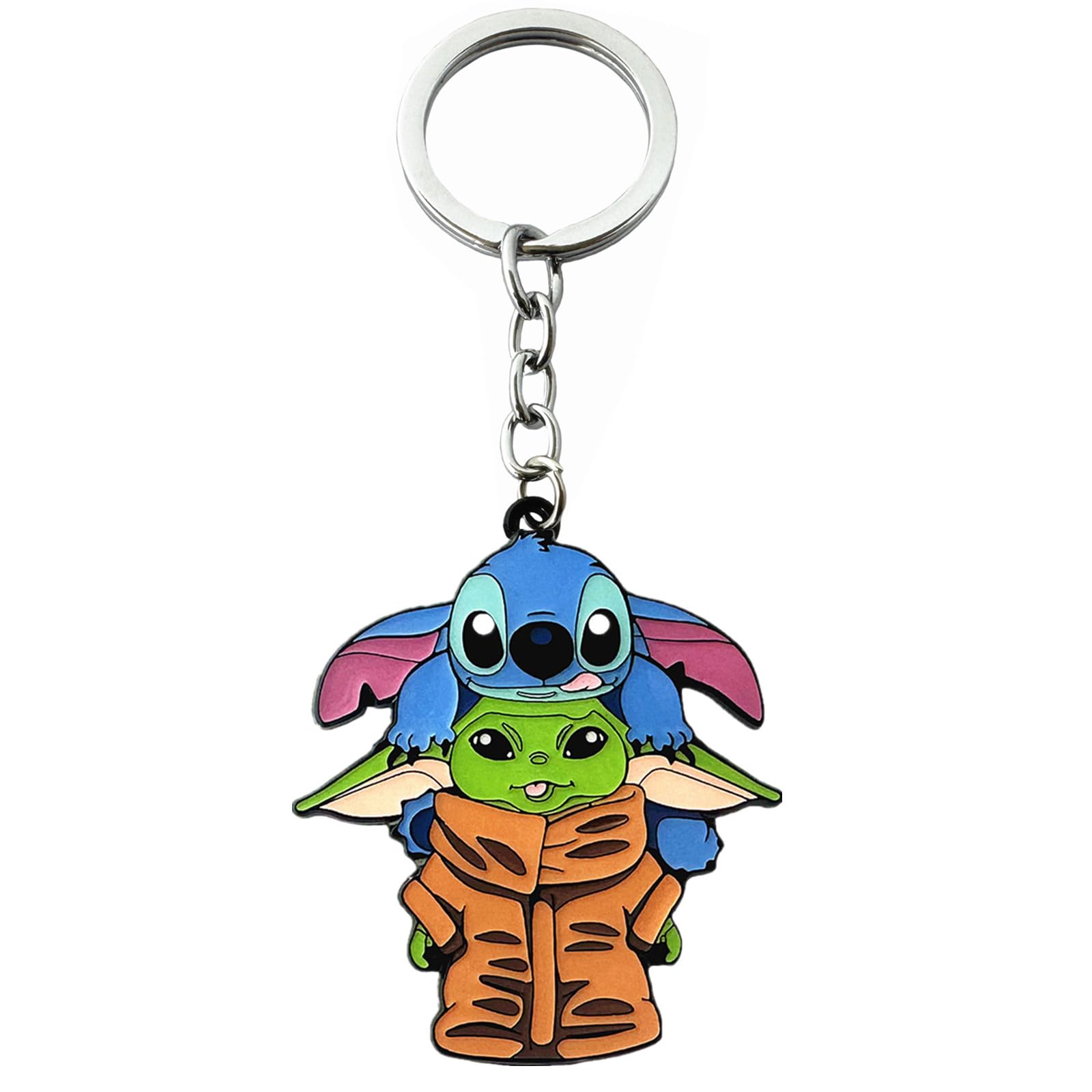 DEZHAN Cartoon Stith Sta Wa Yod Keychain, Zinc Alloy Key Chain for Girls Women and Men