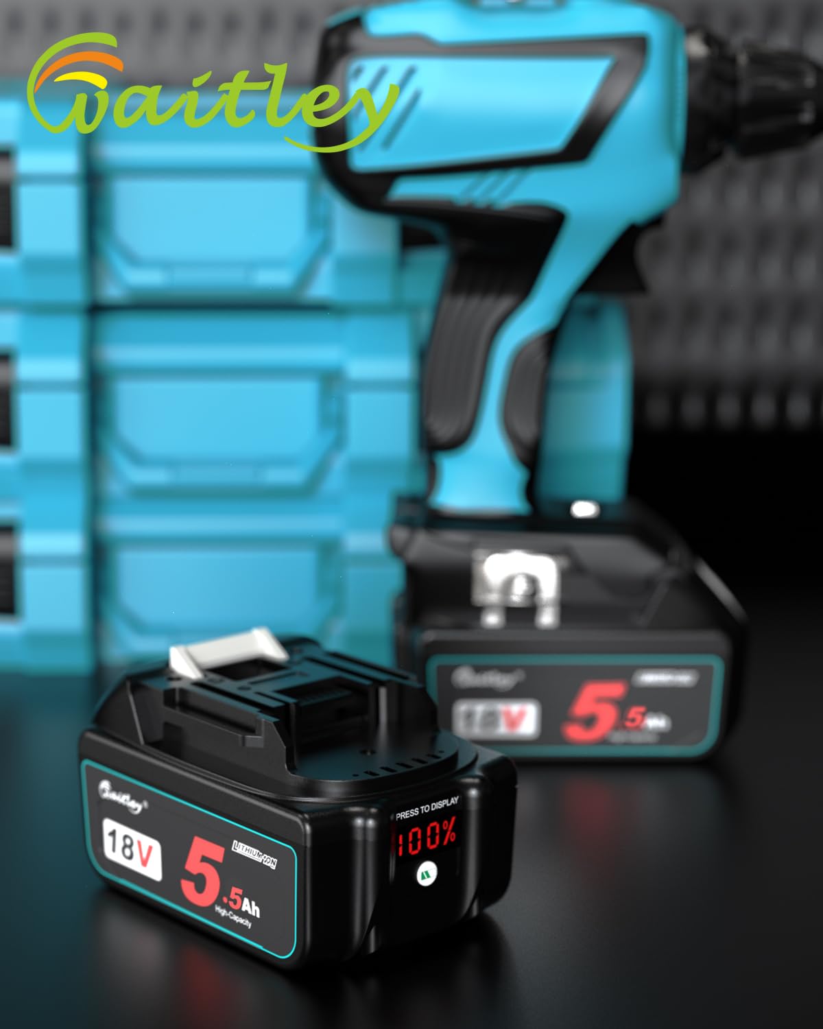 2X Waitley 5500mAh 18V akku für Makita BL1850 BL1860B BL1840 BL1830 BL1820B BL1815 – Kompatibel mit Makita 18V Elektrowerkzeugen