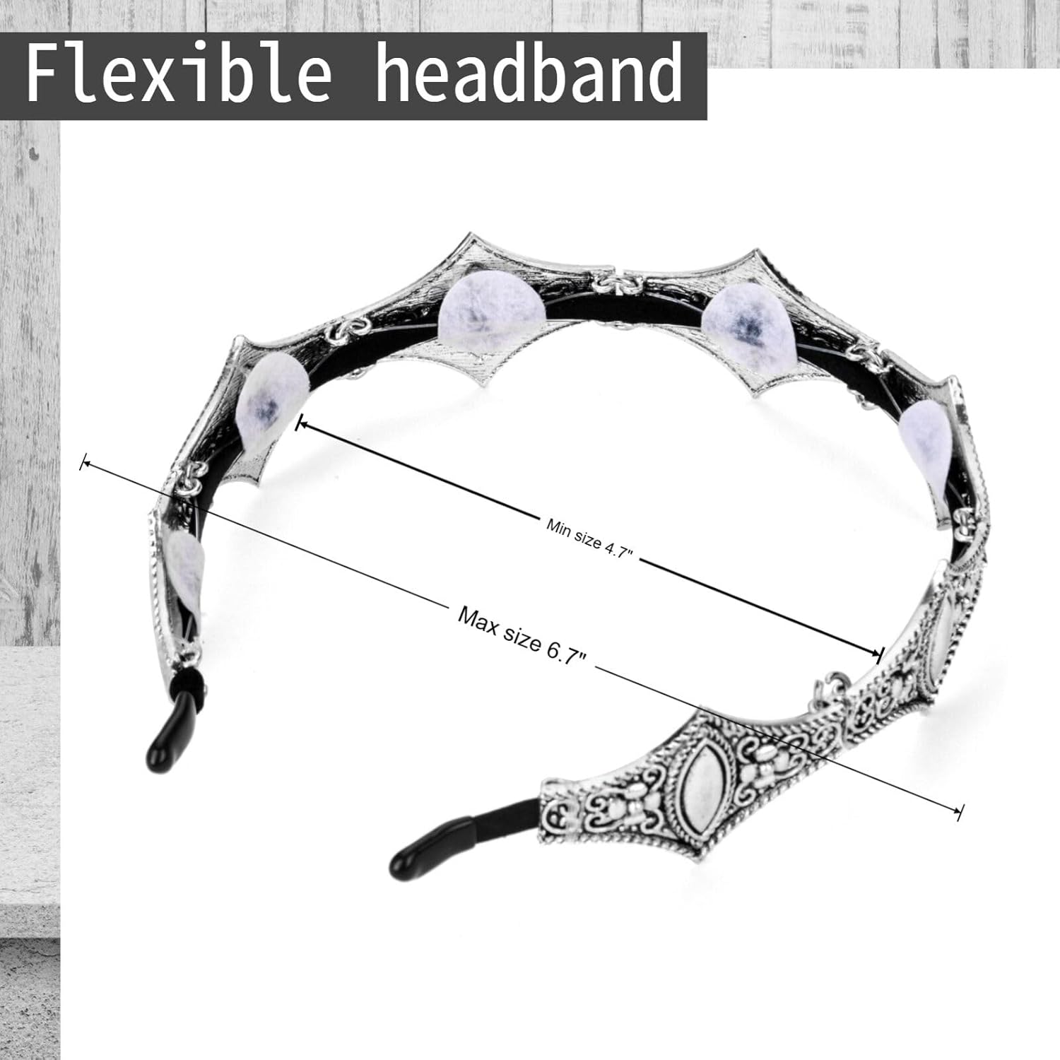 DDazzling Medieval Metal Crown Headband, Non-Slip Decorative Hairband for Halloween Cosplay, Wedding, Theater - Image 3