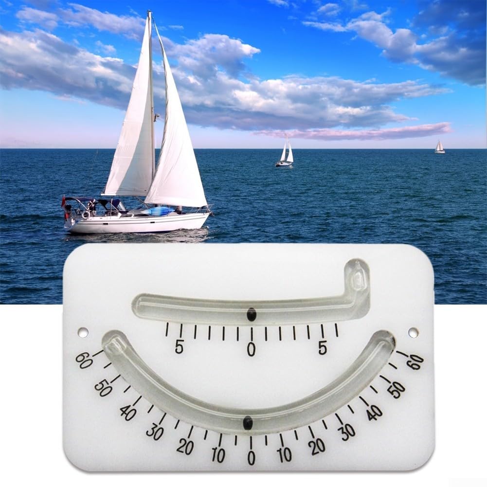 Marine Clinometer für Segeln und Navigation Genauer Steigungsmesser für Segelboote und Fischerboote (Weiß + Grün)