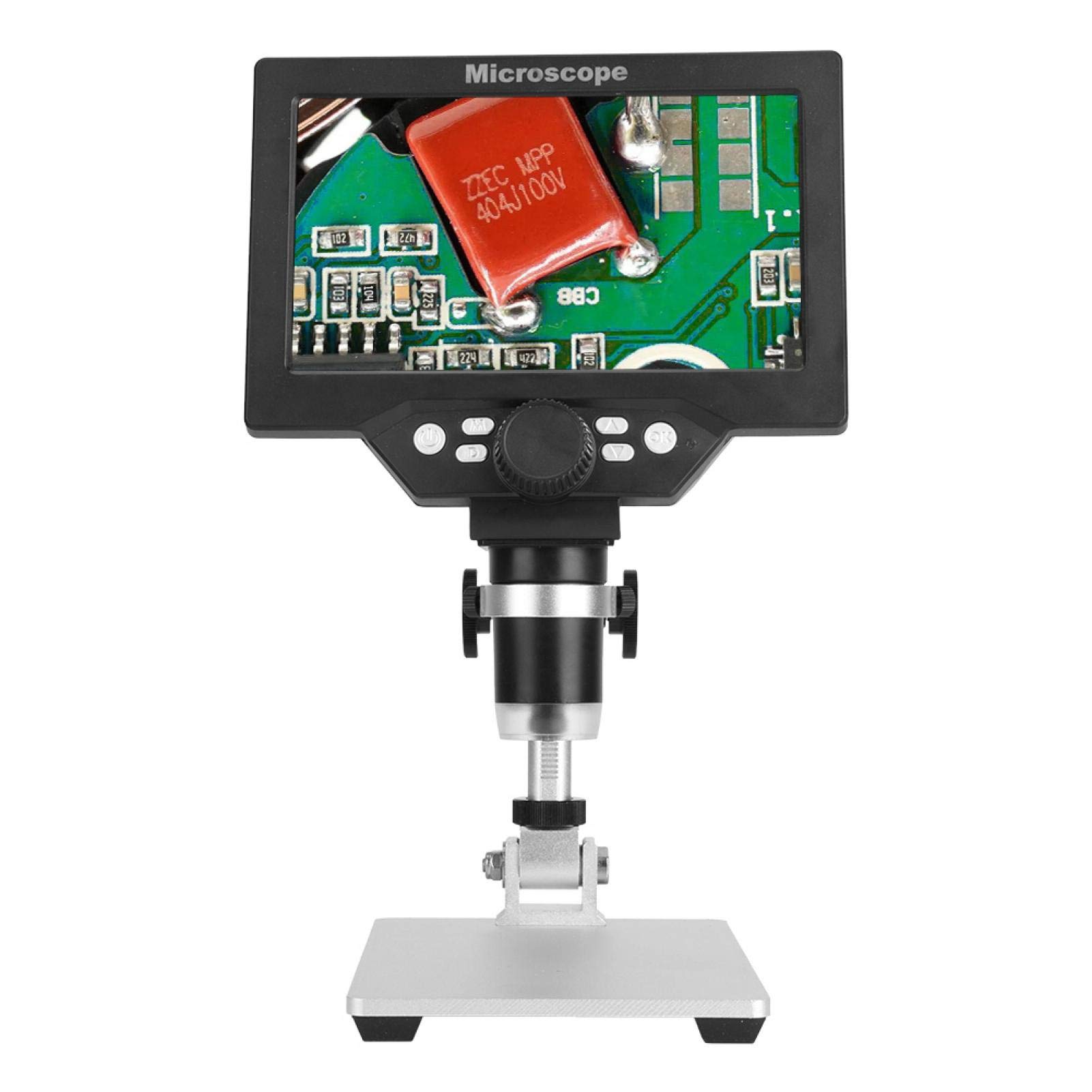 Elektroniczny mikroskop cyfrowy High Definition 1 szt. 12MP 7 cali LCD 1200X 100-240V z podstawą i podstawą dla przemysłu konserwacyjnego elektronicznego (europejskie regulacje)