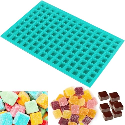 Miniatura 5 de Webake Moldes de chocolate para 126 cavidades cuadradas de silicona, mini molde para caramelos, 1 paquete de moldes duros para gomitas, cubitos de