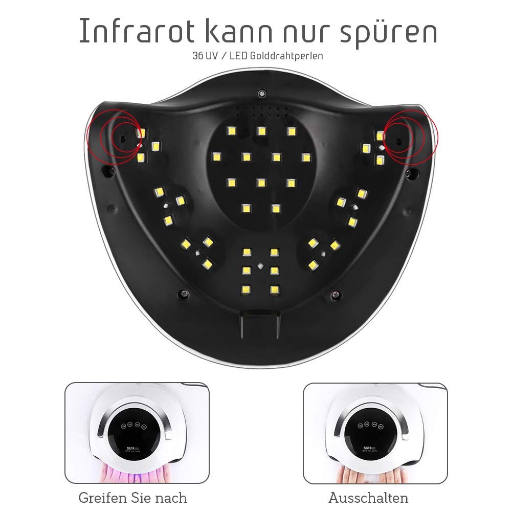 Lámpara UV De Secador De Uñas 120W Para Uñas De Gel Con Temporizador 10/30/60 / 99s, Sensor Automático, Pantalla LCD, Herramientas Para Uñas Y Uñas De Los Pies