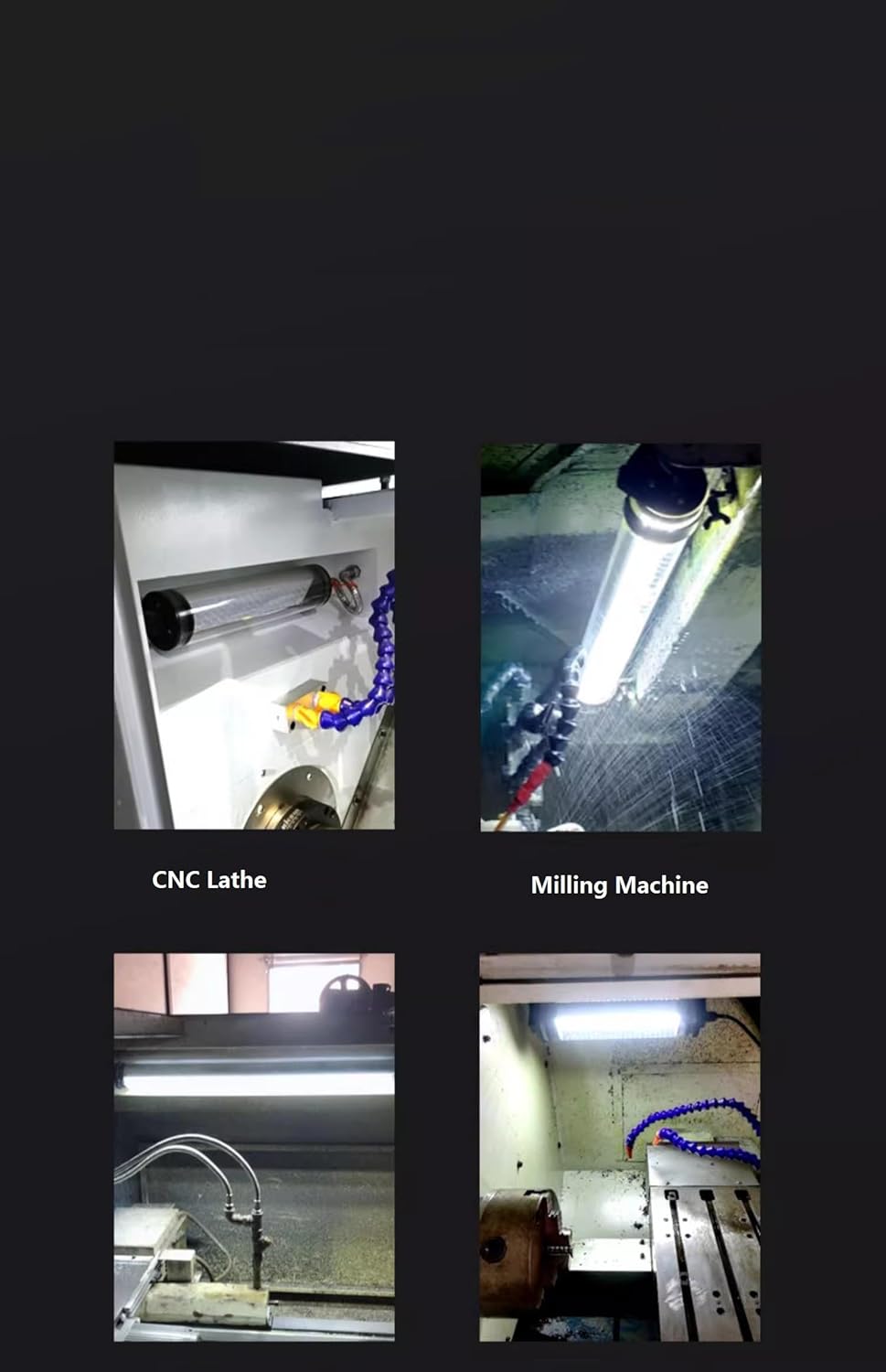 20W LED Machine Lighting Milling Machine Lights Tube CNC Lathe Drilling Led Machine Work Light Explosion-Proof Lamp Waterproof IP65 Oil-Proof Industrial Lighting 24V (20W)