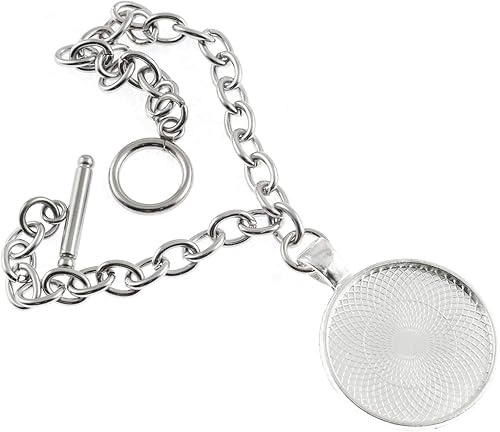 Miniatura 3 de Bandejas colgantes de bisel redondo, cabujón, base en blanco para manualidades, fotos, joyas, hallazgos, fabricación de accesorios, Plata Plata